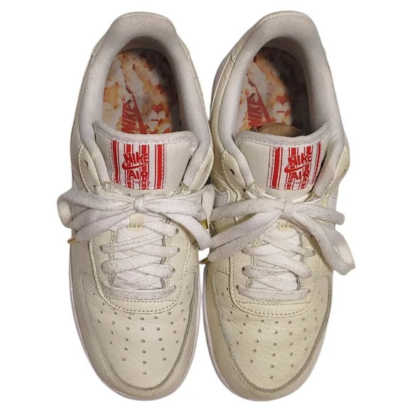Nike Air Force 1 Low "Popcorn" Premium Coconut Milk White Sneakers Mens Size 7 - Picture 5 of 13